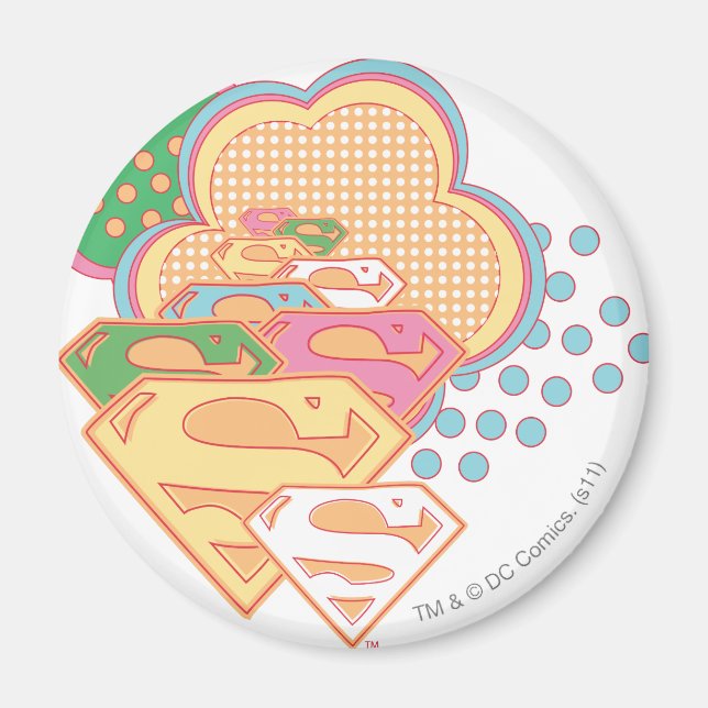 Supergirl Colorful Cloud Logo Magnet (Vorne)