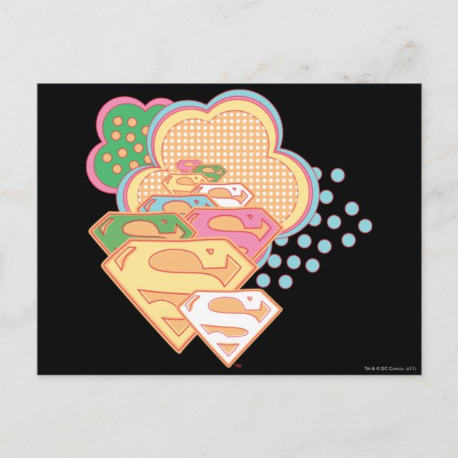Supergirl Colorful Cloud Logo Postkarte (Vorderseite)