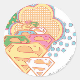 Supergirl Colorful Cloud Logo Runder Aufkleber
