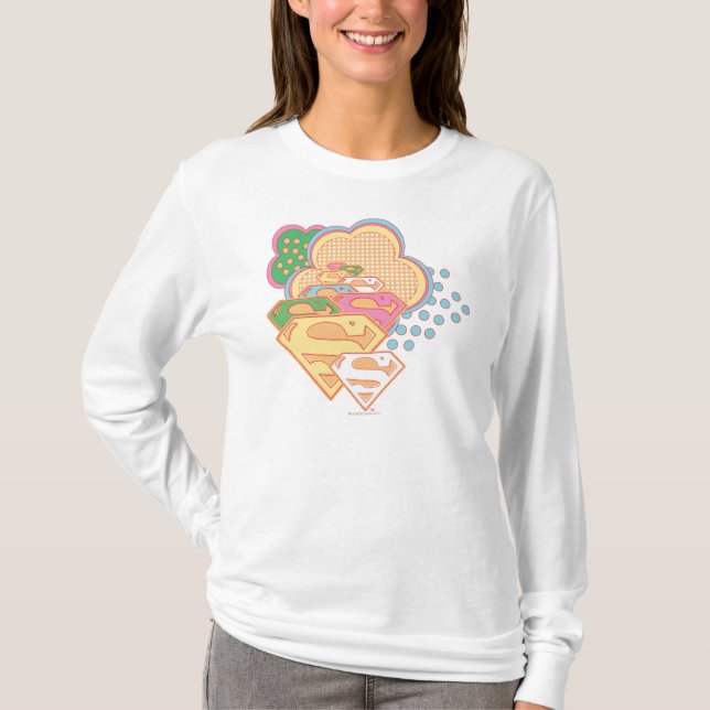 Supergirl Colorful Cloud Logo T-Shirt (Vorderseite)