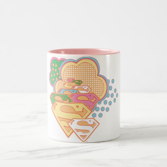 Supergirl Colorful Cloud Logo Zweifarbige Tasse (Mittel)