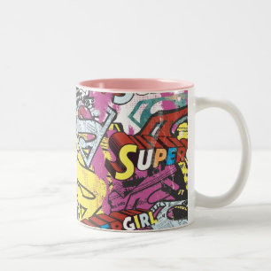Supergirl Comic Capers Muster 4 Zweifarbige Tasse