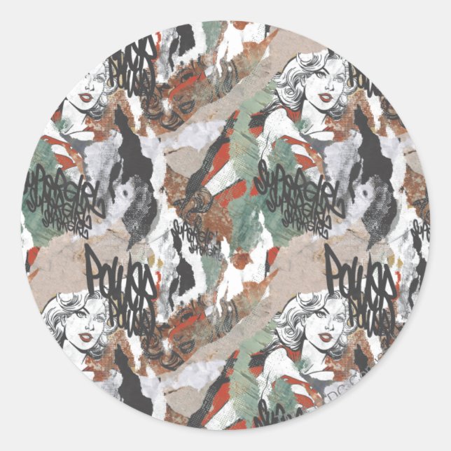 Supergirl Comic Capers Pattern 6 Runder Aufkleber (Vorderseite)