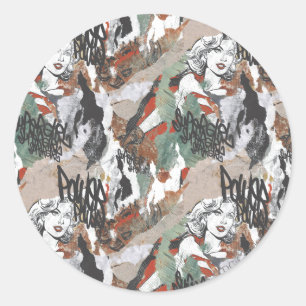 Supergirl Comic Capers Pattern 6 Runder Aufkleber