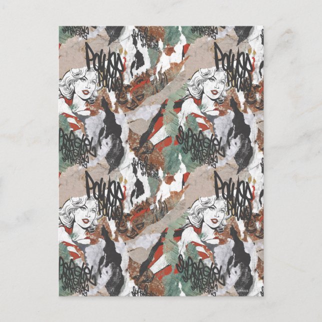 Supergirl Comic Captern Muster 6 Postkarte (Vorderseite)