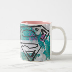 Supergirl Comic-Kapriolen-Muster 11 Zweifarbige Tasse