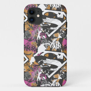 Supergirl Comic-Kapriolen-Muster 3 iPhone 11 Hülle