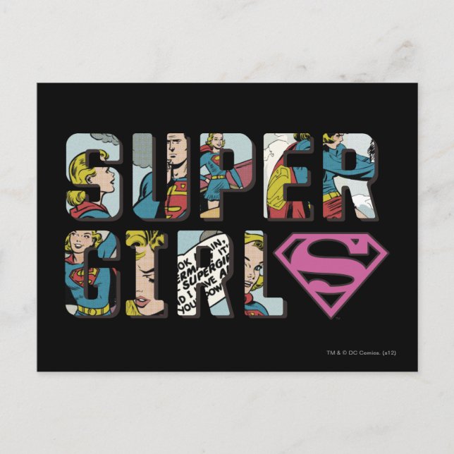 Supergirl-Comic-Logo Postkarte (Vorderseite)