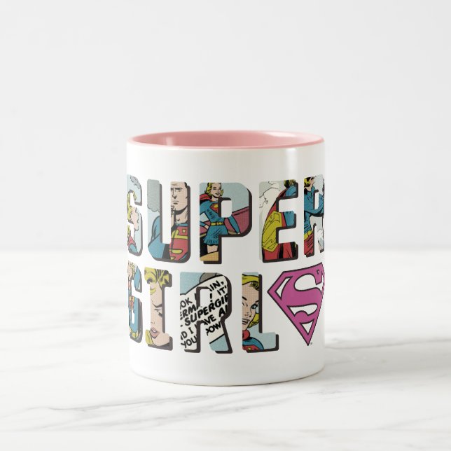 Supergirl-Comic-Logo Zweifarbige Tasse (Mittel)