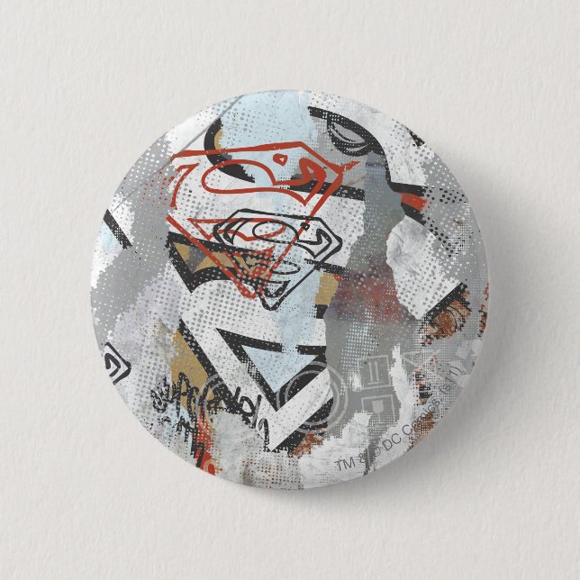 Supergirl-Comic Muster 1 Button (Vorderseite)