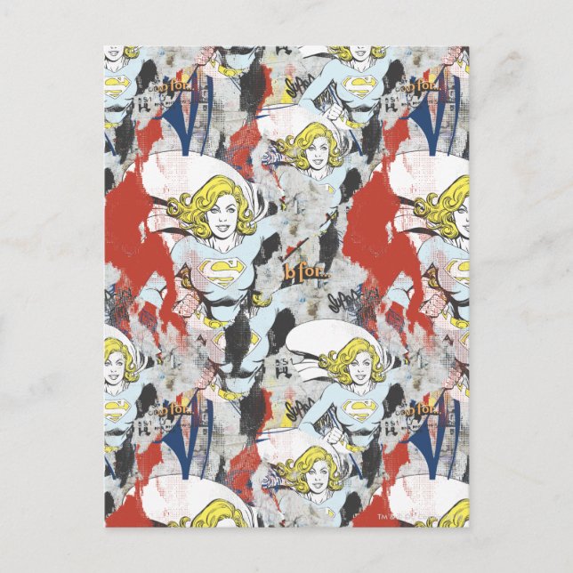 Supergirl-Comic Muster 5 Postkarte (Vorderseite)