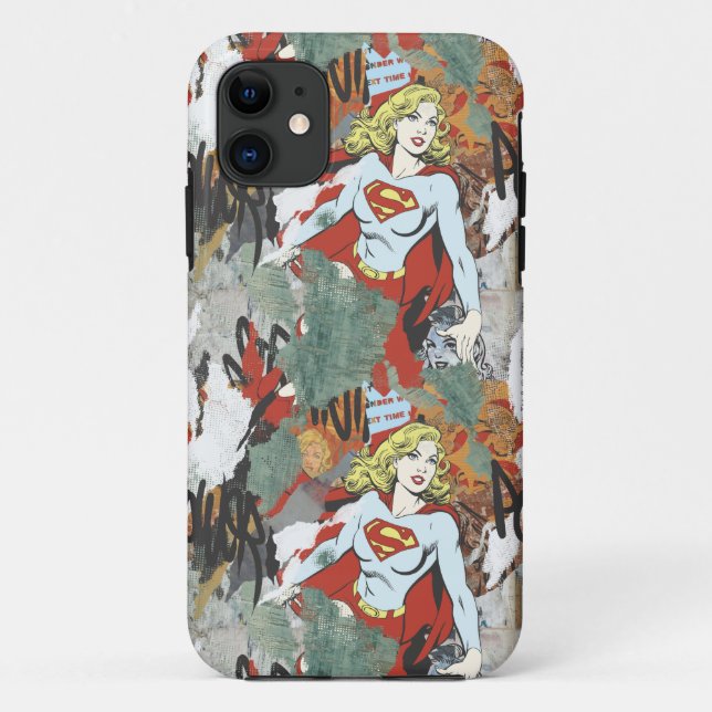 Supergirl-Comic Muster 8 Case-Mate iPhone Hülle (Rückseite)