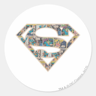 Supergirl Comic Strip Logo Runder Aufkleber