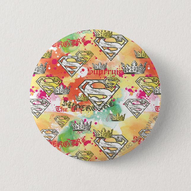 Supergirl Crown Pattern Button (Vorderseite)