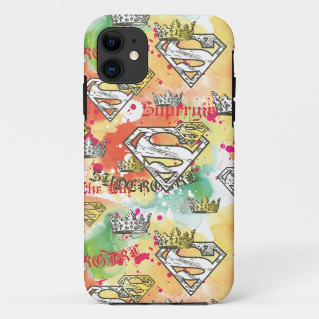 Supergirl Crown Pattern Case-Mate iPhone Hülle (Rückseite)