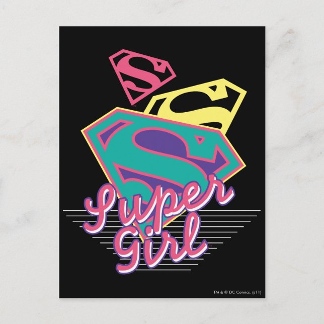 Supergirl Cursive Postkarte (Vorderseite)
