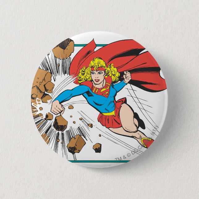 Supergirl Destroys Boulder Button (Vorderseite)