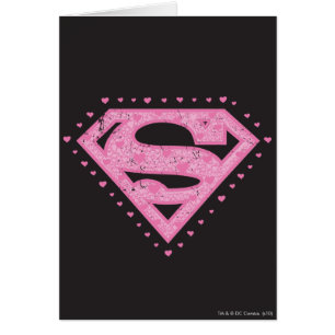 Supergirl Distressed Logo Schwarz und Rosa