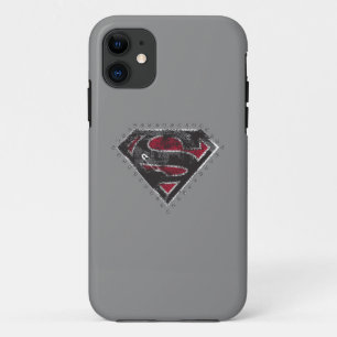 Supergirl Distressed Logo Schwarz und Rot iPhone 11 Hülle