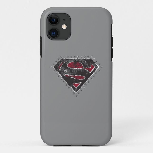 Supergirl Distressed Logo Schwarz und Rot Case-Mate iPhone Hülle (Rückseite)