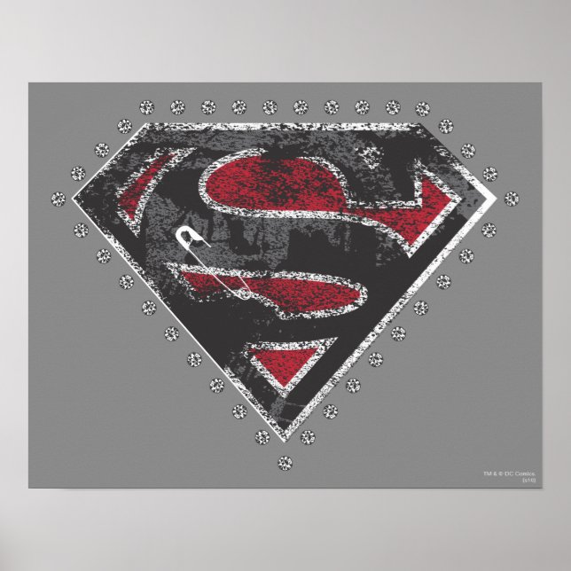 Supergirl Distressed Logo Schwarz und Rot Poster (Vorne)