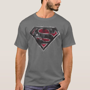 Supergirl Distressed Logo Schwarz und Rot T-Shirt