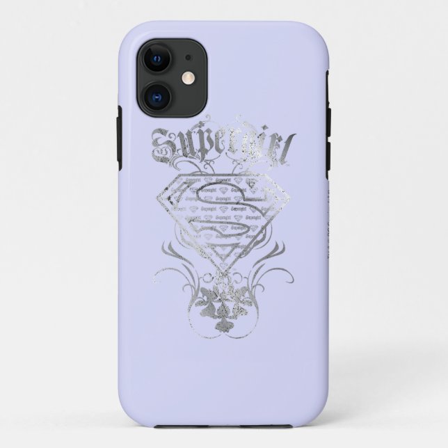 Supergirl-Extravagant-Silber-Logo Case-Mate iPhone Hülle (Rückseite)