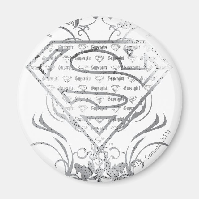 Supergirl-Extravagant-Silber-Logo Magnet (Vorne)