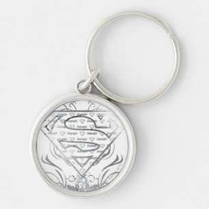 Supergirl-Extravagant-Silber-Logo Schlüsselanhänger