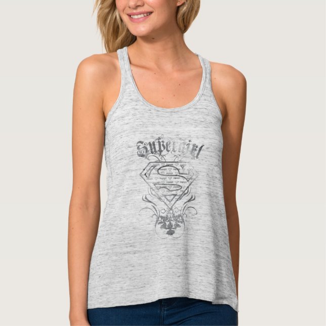 Supergirl-Extravagant-Silber-Logo Tank Top (Vorderseite)