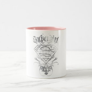 Supergirl-Extravagant-Silber-Logo Zweifarbige Tasse
