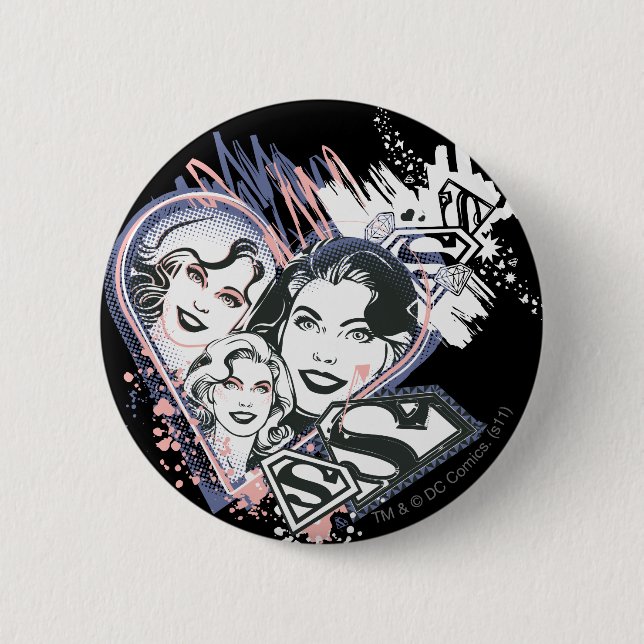Supergirl Face Collage Button (Vorderseite)