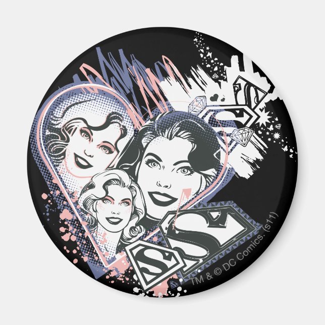 Supergirl Face Collage Magnet (Vorne)