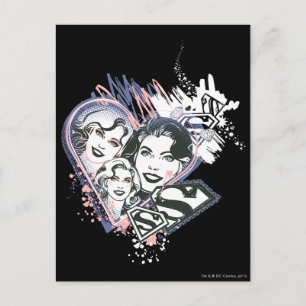 Supergirl Face Collage Postkarte