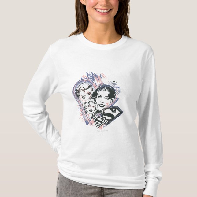 Supergirl Face Collage T-Shirt (Vorderseite)
