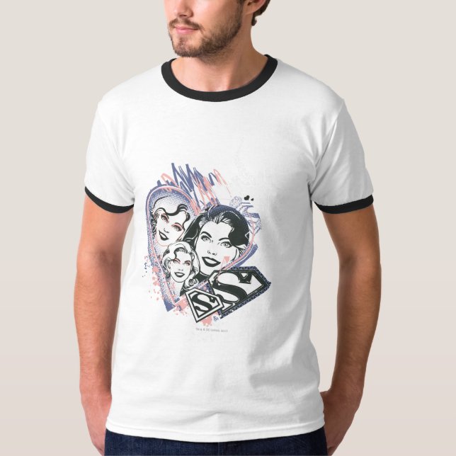Supergirl Face Collage T-Shirt (Vorderseite)