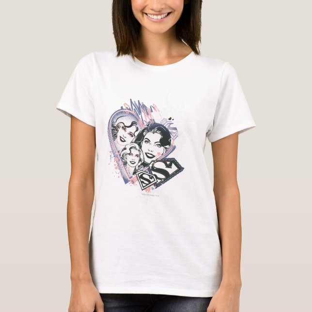 Supergirl Face Collage T-Shirt (Vorderseite)
