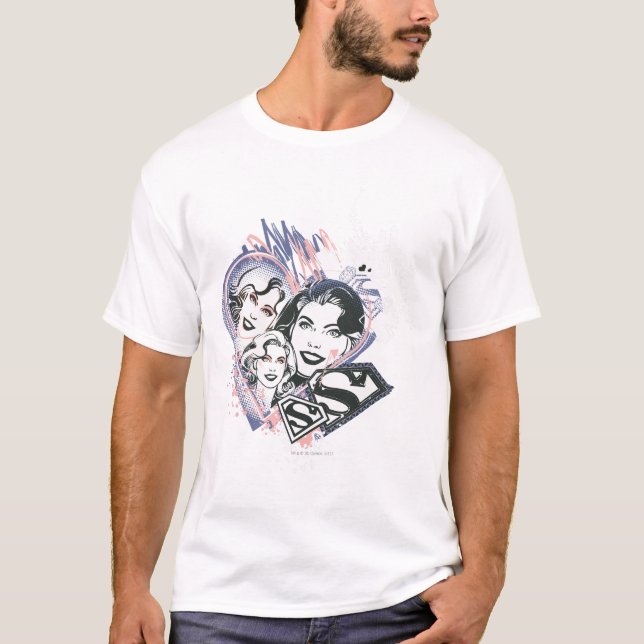 Supergirl Face Collage T-Shirt (Vorderseite)