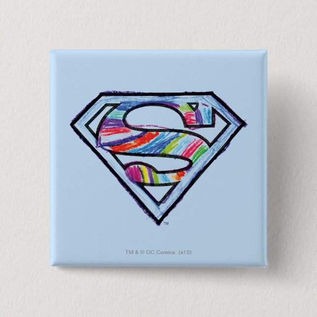 Supergirl-farbiges Logo Button (Vorderseite)
