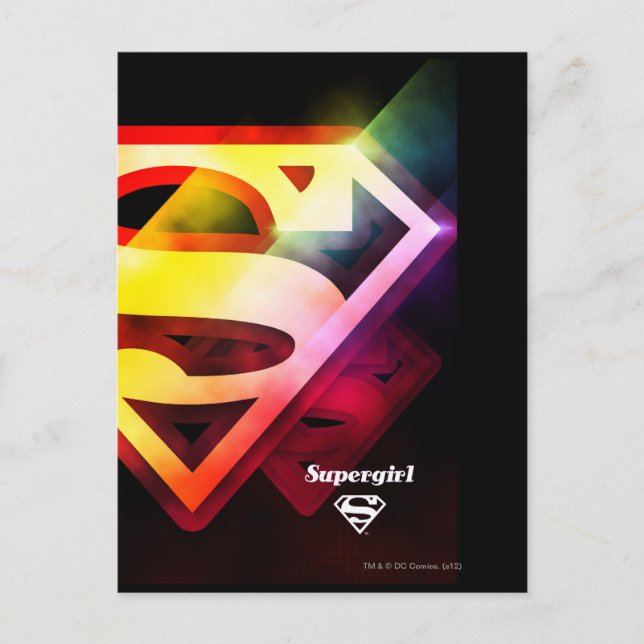 Supergirl-farbiges Logo Postkarte (Vorderseite)