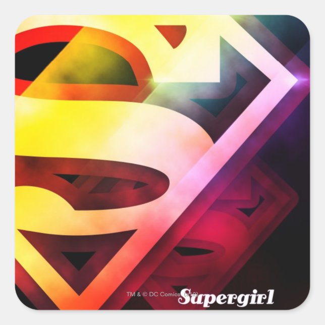 Supergirl-farbiges Logo Quadratischer Aufkleber (Vorderseite)