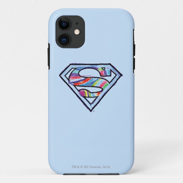 Supergirl-farbiges Sketch-Logo Case-Mate iPhone Hülle (Rückseite)