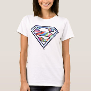 Supergirl-farbiges Sketch-Logo T-Shirt