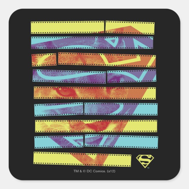 Supergirl Filmstrip Quadratischer Aufkleber (Vorderseite)