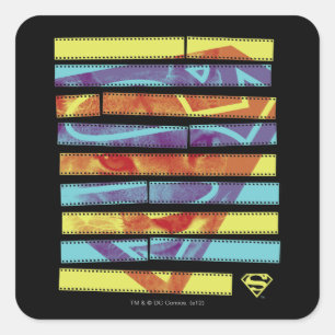Supergirl Filmstrip Quadratischer Aufkleber