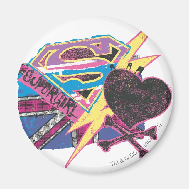 Supergirl Flag und Crossbones Magnet (Vorne)