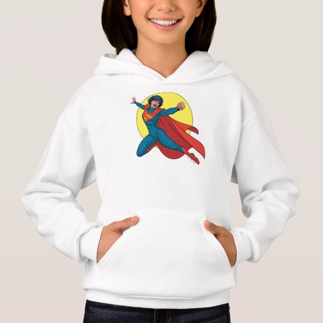 Supergirl Fliegen in Blue Anzug Hoodie (Vorderseite)
