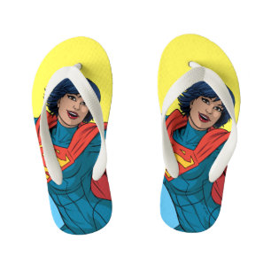 Supergirl Fliegen in Blue Anzug Kinderbadesandalen