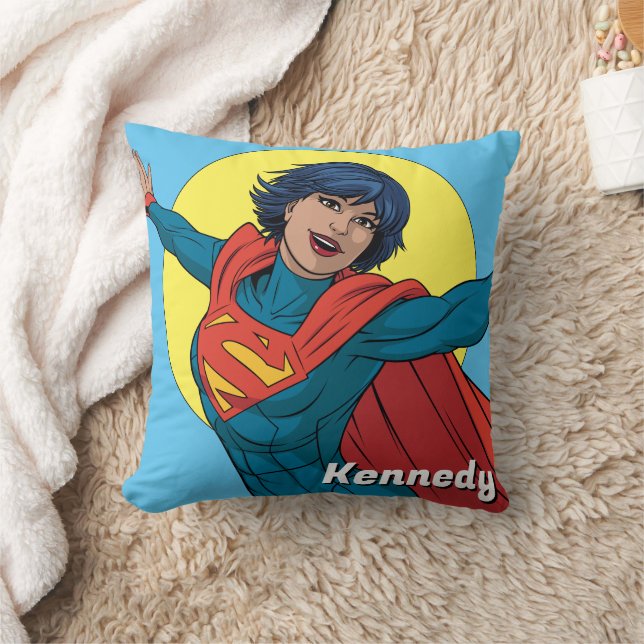 Supergirl Fliegen in Blue Anzug Kissen (Decke)