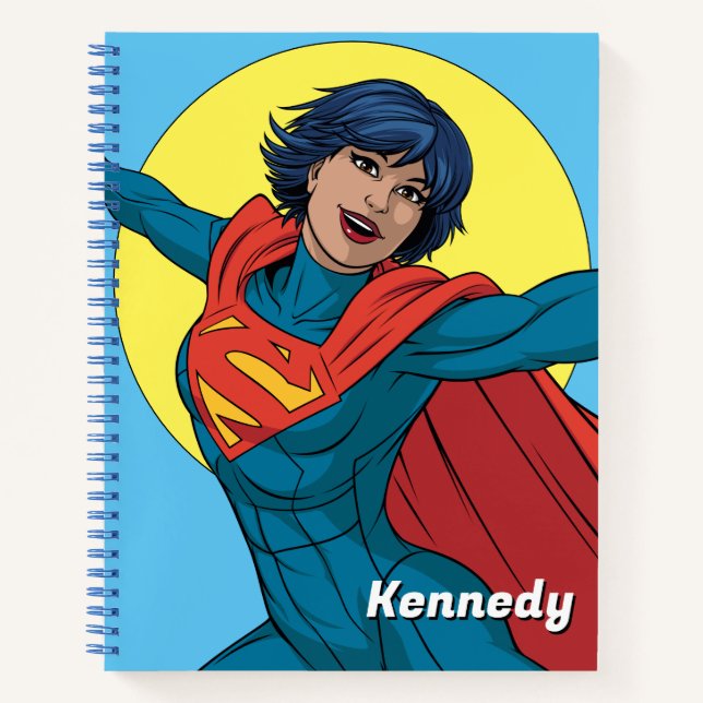 Supergirl Fliegen in Blue Anzug Notizbuch (Vorderseite)